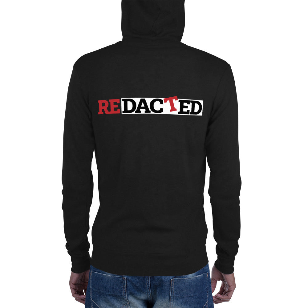 Redacted Unisex zip hoodie