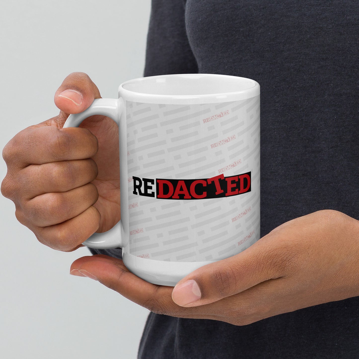 Redacted Color Logo White glossy mug