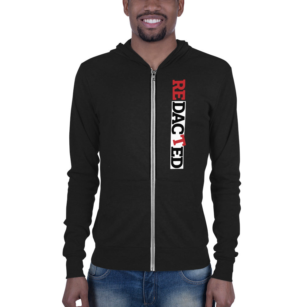 Redacted Unisex zip hoodie